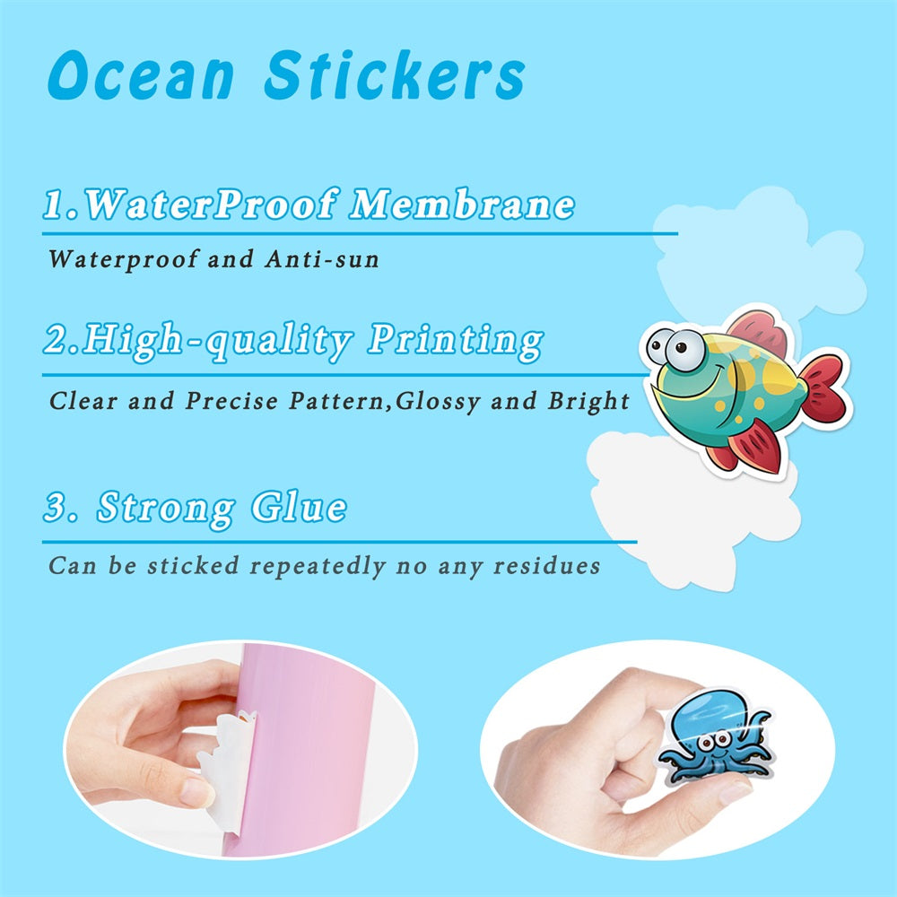 75Pcs Ocean Animal Stickers Beach Theme Decals