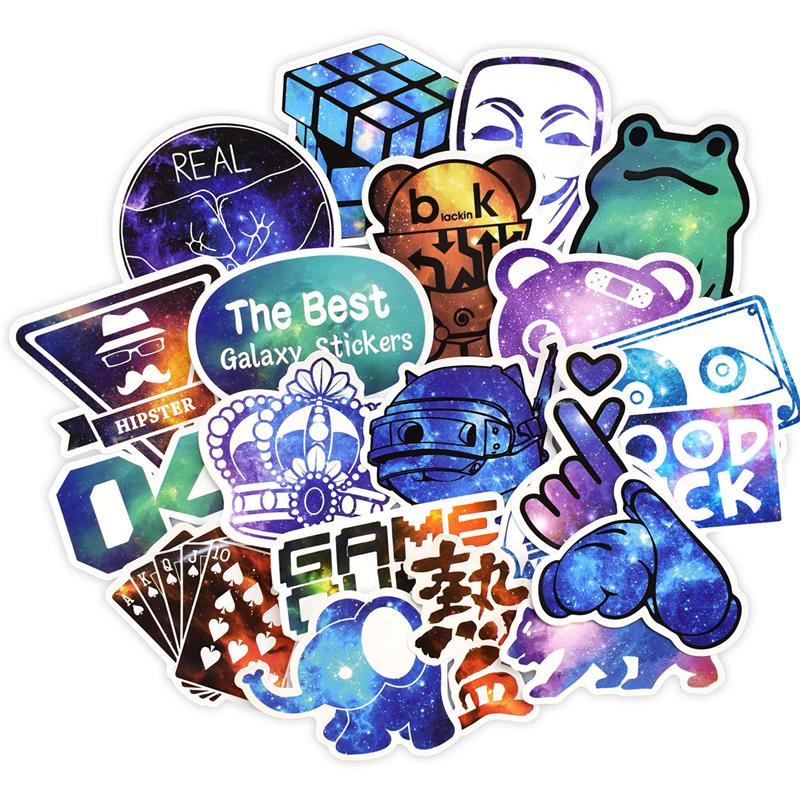 50Pcs Galaxy Style Stickers Waterproof Stickers (B)