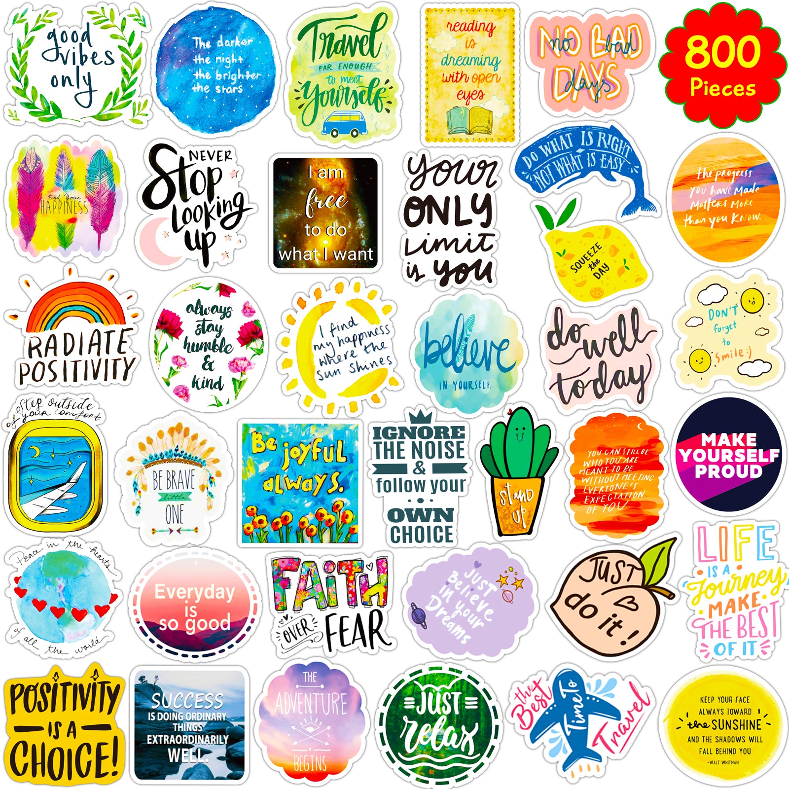 Inspirational Stickers,150Pcs Motivational Stickers for Water Bottles  Positive Quote Stickers for Journaling Scrapbook Aesthtic Waterproof Vinyl