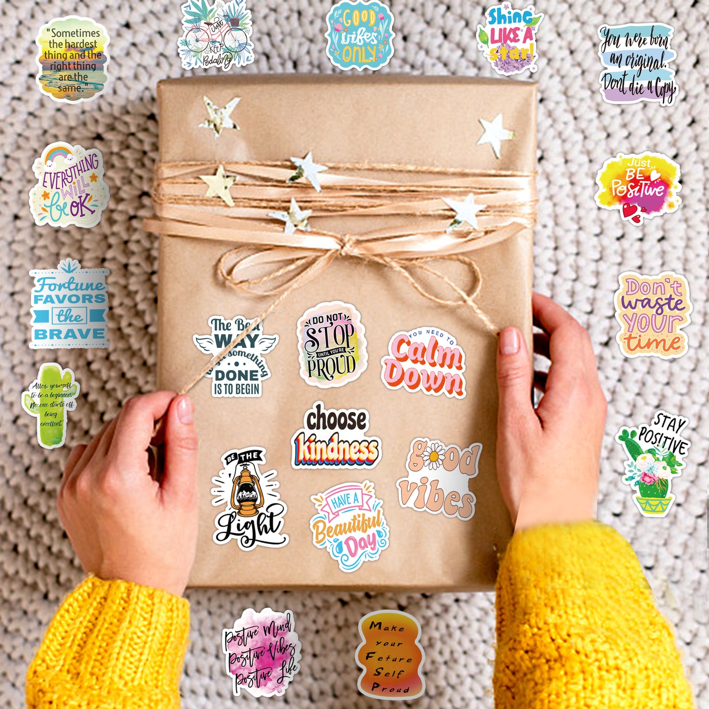 800PCS Inspirational Quote Stickers for Envelope Seal