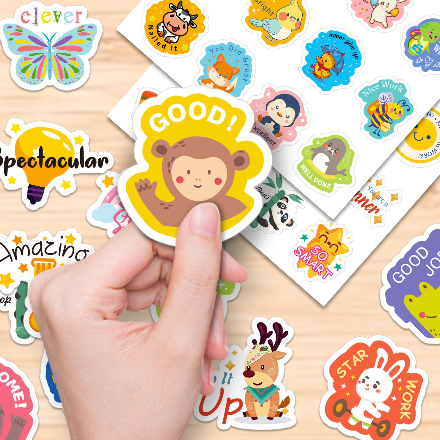 600PCS Cute Animal Reward Stickers for Students Teachers