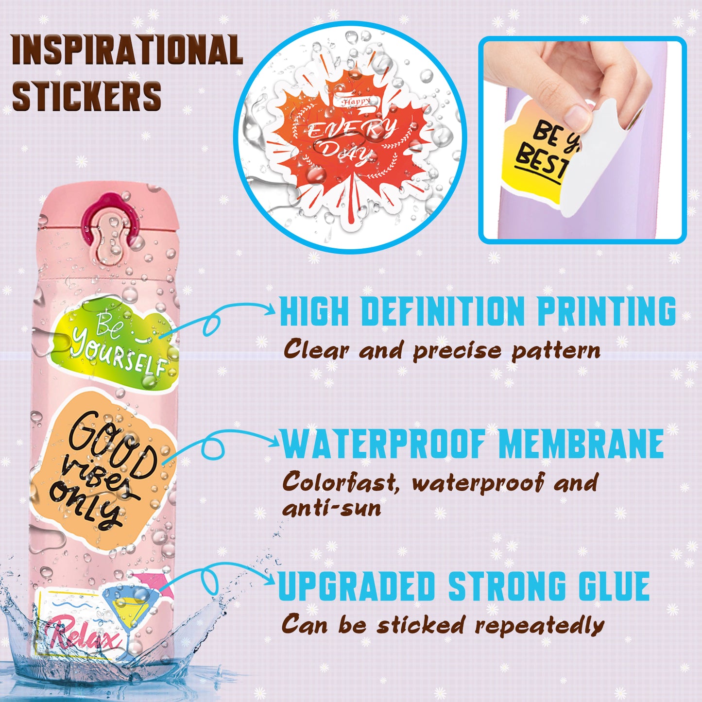 150Pcs Inspirational Stickers for Water Bottles