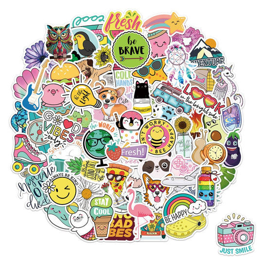 75Pcs Cute Stickers VSCO Stickers for Water Bottles (A)