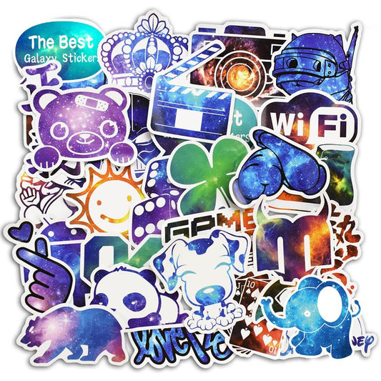 50Pcs Galaxy Style Stickers Waterproof Stickers (B)