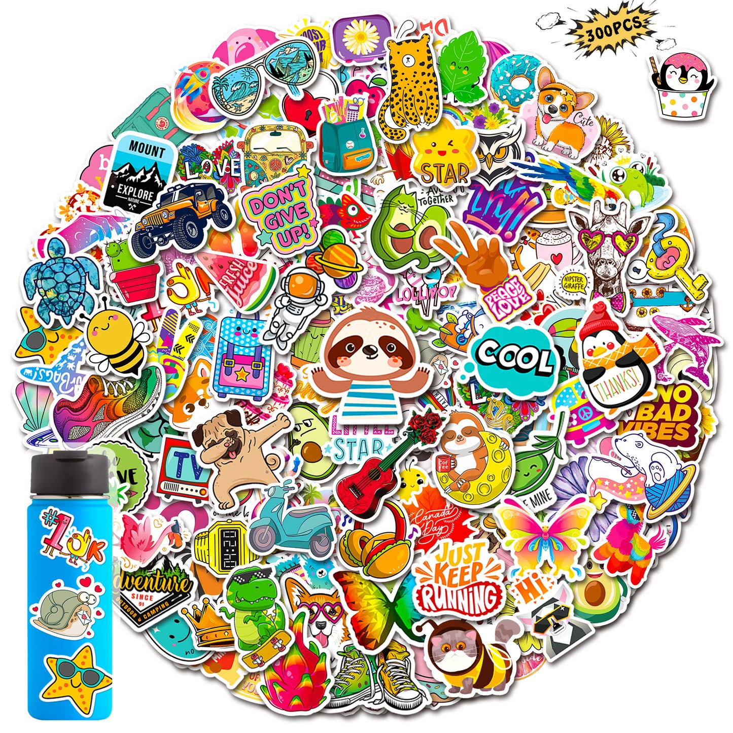 300Pcs Cute VSCO Stickers Vinyl Stickers for Water Bottle – STKJoviale