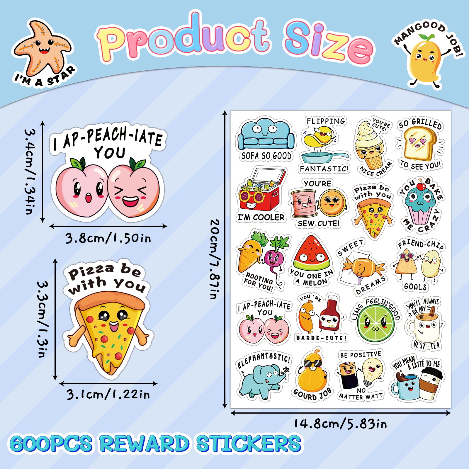 600PCS Funny Punny Reward Stickers for Kids – STKJoviale