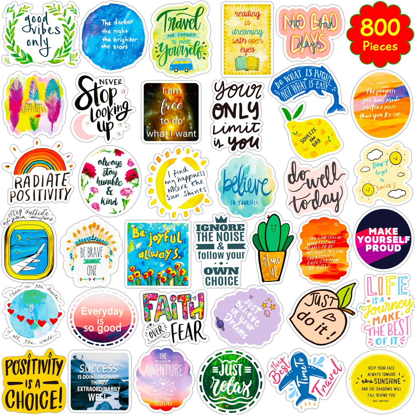 Postivie Sticker 800PCS Positive Stickers for Thanksgiving Cards, Gift Box Packing ...