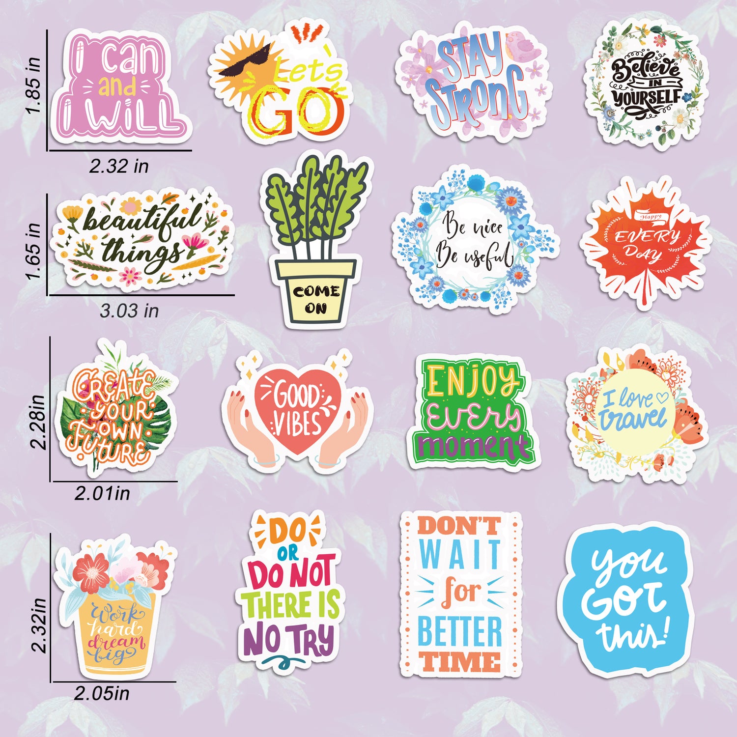 Motivational Stickers for Teens, Students, Teachers and Employees,  Waterproof Vinyl Positive Laptop Stickers for Water Bottles 