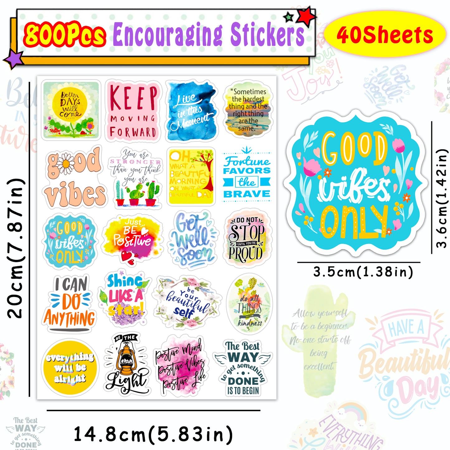 800PCS Inspirational Quote Stickers for Envelope Seal – STKJoviale