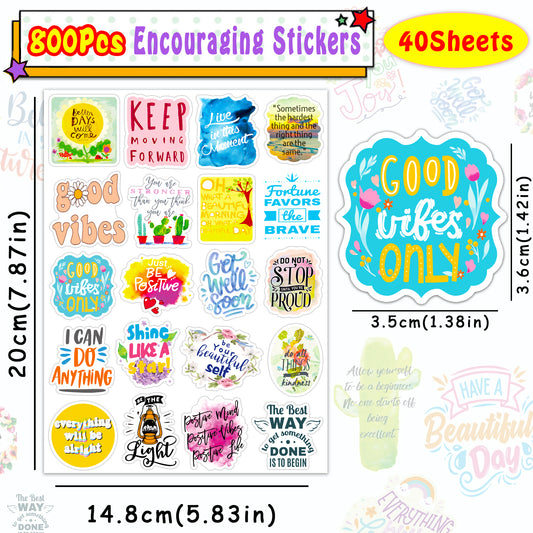 800PCS Inspirational Quote Stickers for Envelope Seal